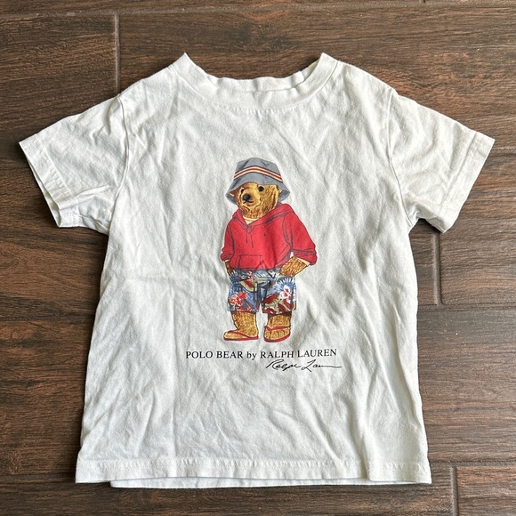 Polo Ralph Lauren Other - Polo by Ralph Lauren Kids White Tee with Bear in Red Hoodie